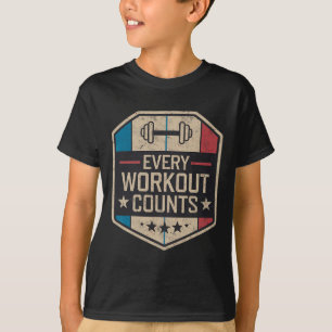 Camiseta Cada Workout Conta Engraçada Ditos De Gym Motivado