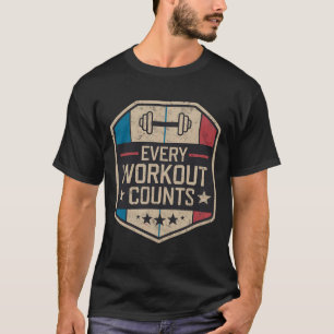 Camiseta Cada Workout Conta Engraçada Ditos De Gym Motivado