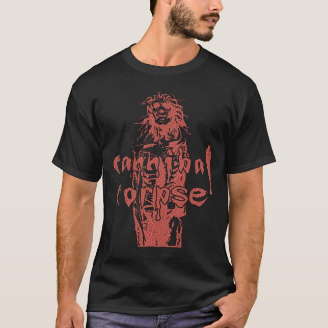 Camiseta cadáver canibal, matador, massacrado ao nascer, tú (Frente)