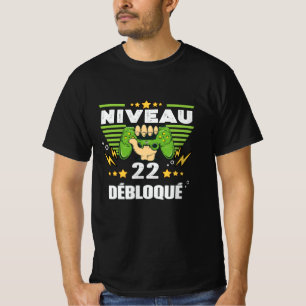 Camiseta Cadeau 22 ans Anniversaire Gamer Niveau 22