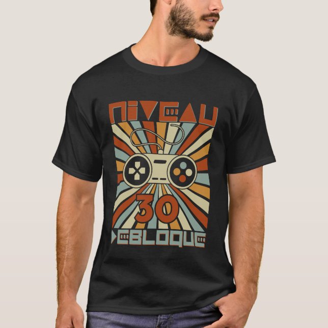 Camiseta Cadeau Homme 30 ans Anniversaire Gamer Niveau 30 (Frente)