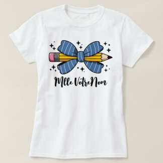 Camiseta Cadeau Nom Personnalisé Nœud Papillon & Crayon