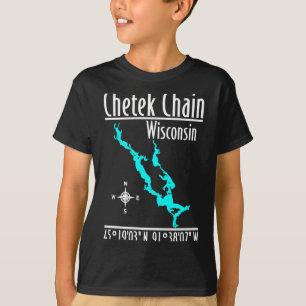 Camiseta Cadeia de lagos moderna de Chetek - Wisconsin