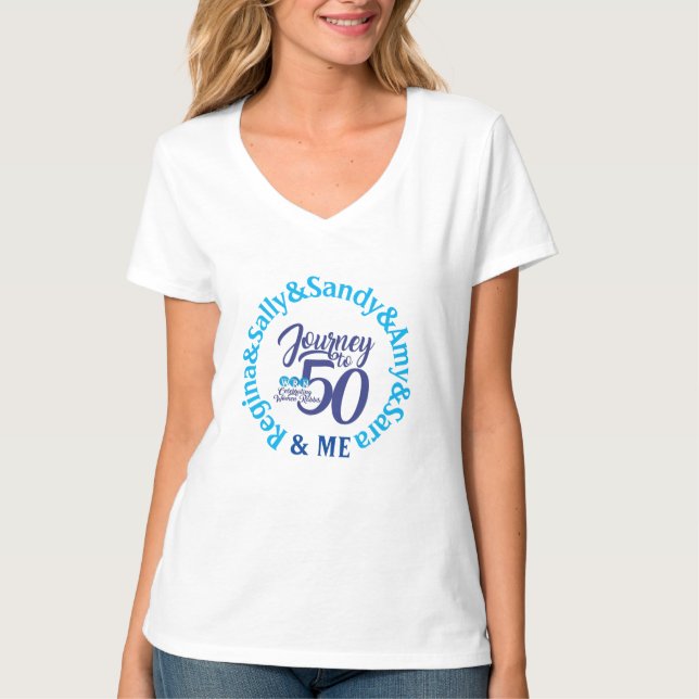 Camiseta Cadeia de Tradição de Mulheres Rabis 50 anos T-Shi (Frente)