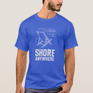 Camiseta Cadeira de Praia Shore Anywhere Minimal Viagem de