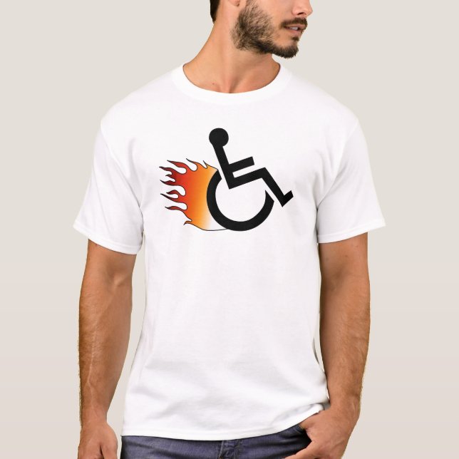 Camiseta Cadeira de rodas flamejante (Frente)
