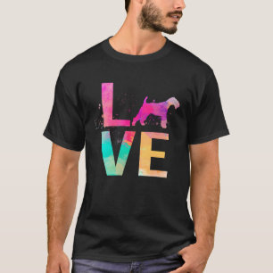 Camiseta Cadela Colorida do Fox Terrier de Cabelo Raspado M