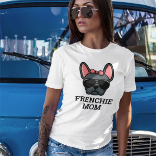 Camiseta Cadela Francesa Azul Bulldog Francês Mãe de Cachor
