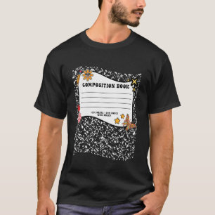 Camiseta Caderno de Composição de Halloween Bloco de Notas