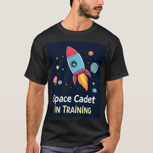 Camiseta Cadete Espacial na Formação de Camiseta-T (Frente)