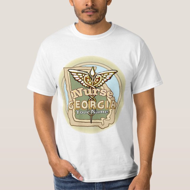Camiseta Caduceu de Enfermeira da Geórgia (Frente)