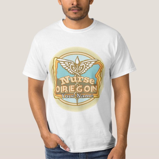 Camiseta Caduceu de Enfermeira de Oregon (Frente)