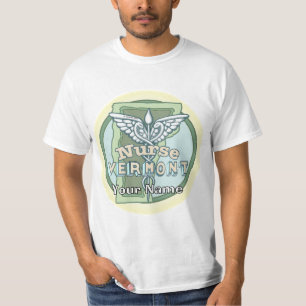 Camiseta Caduceu de Enfermeira de Vermont