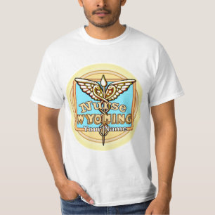 Camiseta Caduceu de Enfermeira de Wyoming