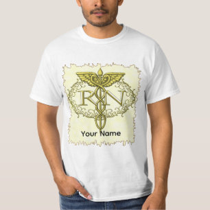 Camiseta Caduceu Oval em Ouro Enfermeira de RN