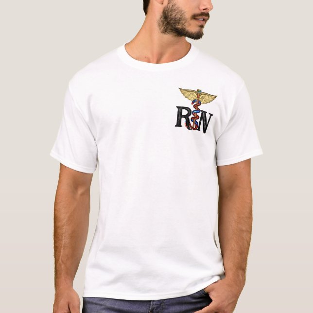 Camiseta Caduceus da enfermeira diplomada (Frente)