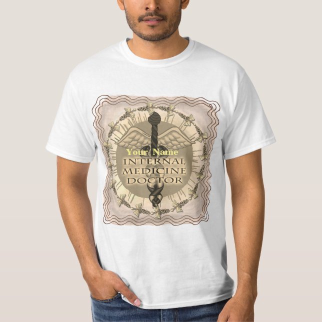 Camiseta Caduceus Medicina Interna Medicina Médica T-Shirt (Frente)