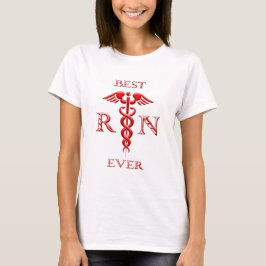 Camiseta Caduceus Melhor Já Registrou Enfermeira Vermelha e