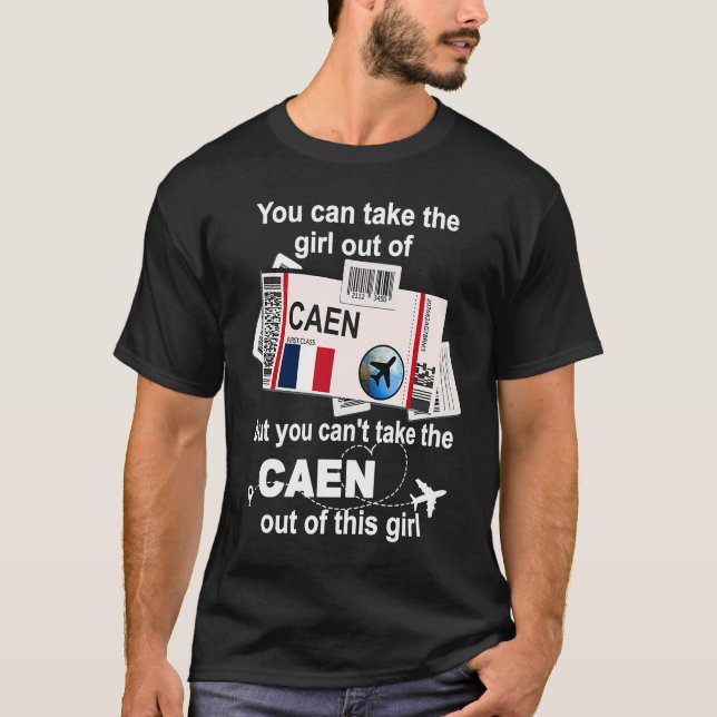 Camiseta Caen Boarding Pass  Caen Girl  Caen (Frente)