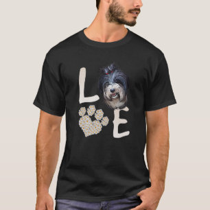 Camiseta Cães 365 Amar Tibetano Terrier Dog Paw Pet Rescue