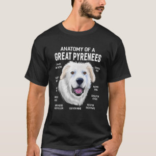 Camiseta Cães 365 Anatomia De Pirenéus Excelentes Cão Engra