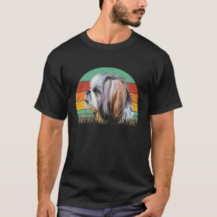 Camiseta Cães 365 Estilo de Vintagem do Cão Trô Shih Tzu