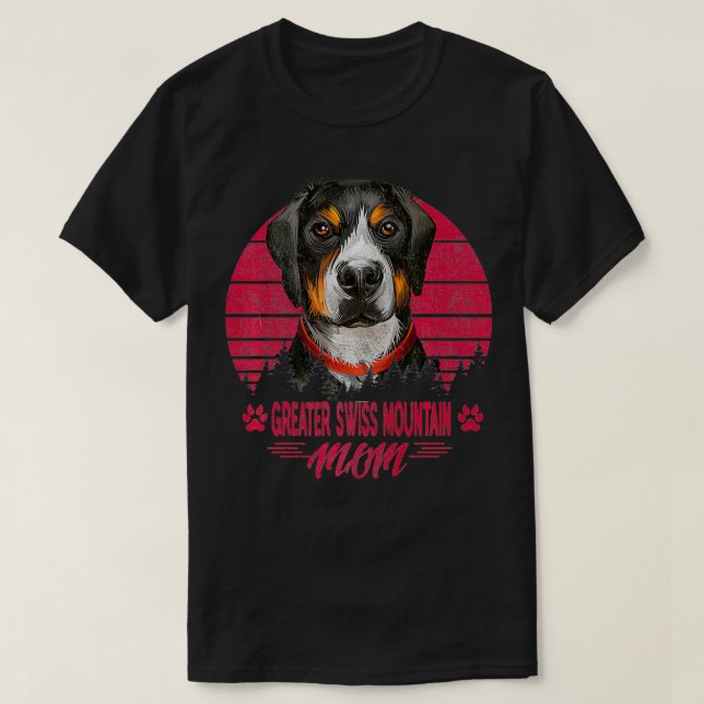 Camiseta Cães 365 Grande Montanha Suíça, Mães Cachorro Pres (Frente do Design)