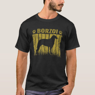 Camiseta Cães 365 Portas De Vintagem De Cães Borzoi Retro