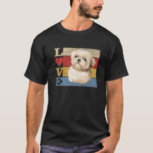 Camiseta Cães 365 Retro Love Shih Tzu Dog Vintage Gift