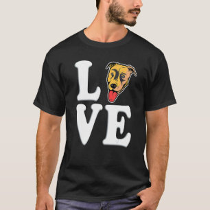Camiseta Cães Amam Pitbull Para Homens e Mulheres
