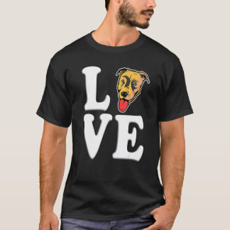 Camiseta Cães Amam Pitbull Para Homens e Mulheres