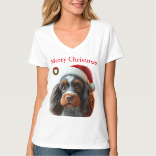 Camiseta Cães bonitos T-shirts de Natal