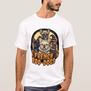 Camiseta Cães Boo Franceses Desenho de Bulldog Francês de H