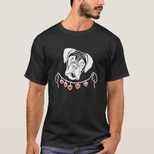 Camiseta Cães Boxer Face Boxer Cães Segurando Corações Pet