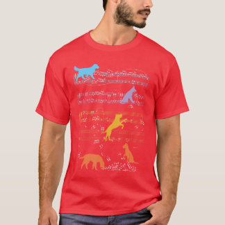 Camiseta Cães Brincando Com Notas de Partitura Musiceacher 