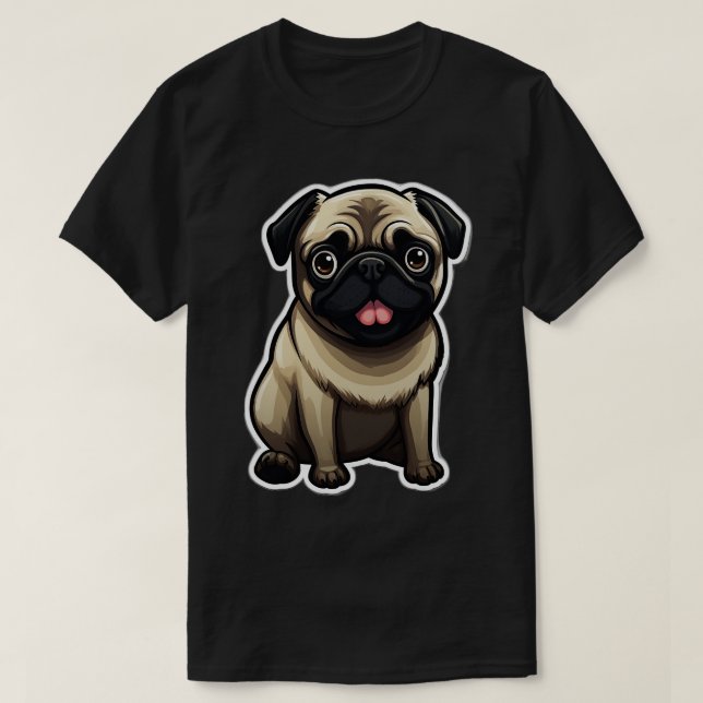 Camiseta Cães Cachorros em Cute Pug Pug Pugs 3 (Frente do Design)