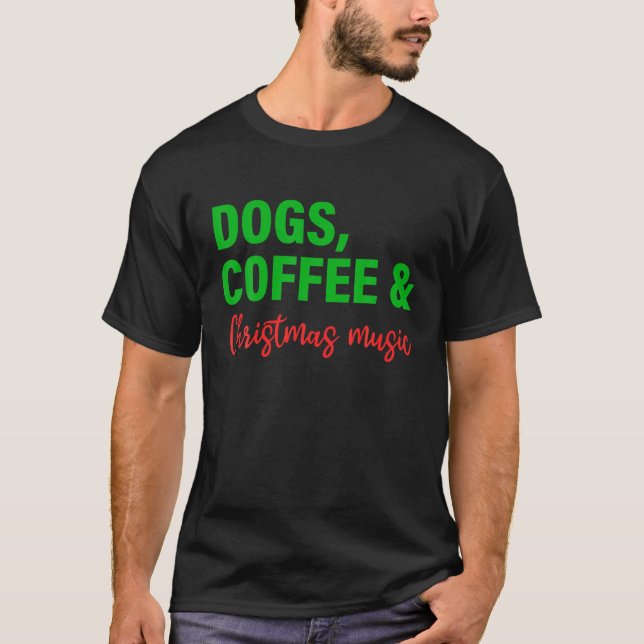 Camiseta Cães Café Música de Natal (Frente)