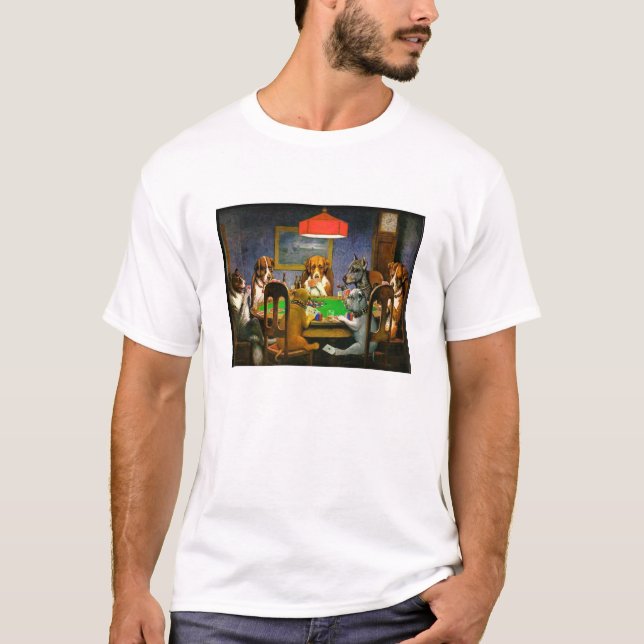 Camiseta Cães clássicos que jogam a imagem do póquer no T (Frente)