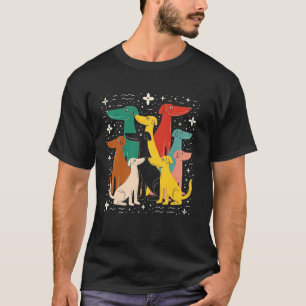 Camiseta Cães com Estilo Moderno de Meados do Século 50s 60