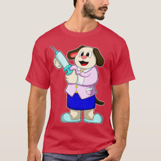 Camiseta Cães como Médico com Seringa 1