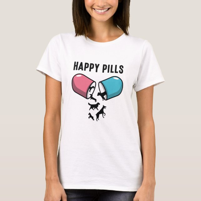 Camiseta Cães Comprimidos Felizes (Frente)