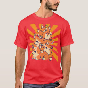 Camiseta Cães Corgos Empilhados Corgi- 776