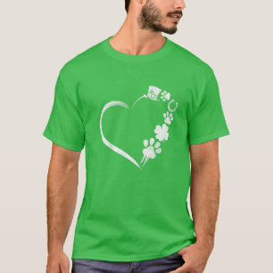 Camiseta Cães Cortos Pata Shamrock Impressão Rua de Ferradu