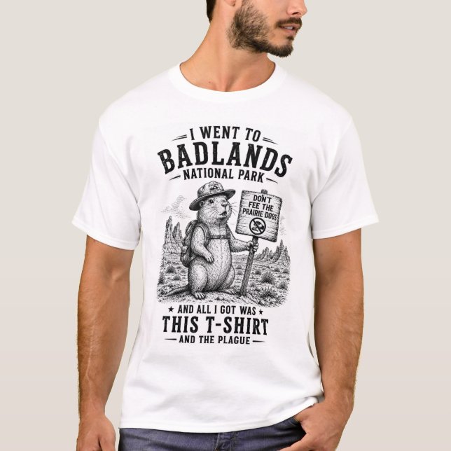 Camiseta Cães-da-pradaria do Parque Nacional Badlands (Frente)