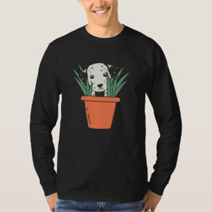 Camiseta Cães Dalmáticos Cães Flores Cães Potes