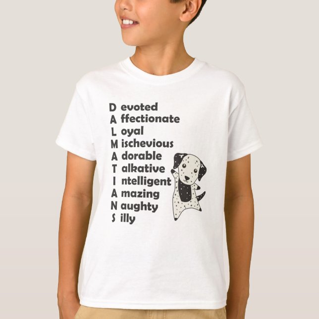Camiseta Cães Dalmáticos Características Cachorros (Frente)