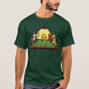 Camiseta Cães de bilhar Jogo de bilhar de 8 bolas Jogador d