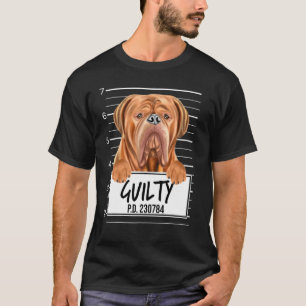 Camiseta Cães de Bordéus Foto de Acusado Cão Culpado