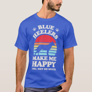 Camiseta Cães de Gado Australianos Me Fazem Feliz Retro Sun