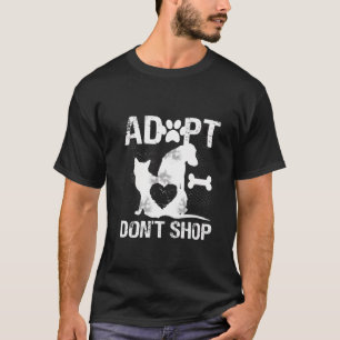 Camiseta Cães De Gato De Salvamento Animal Adotam Não Compr